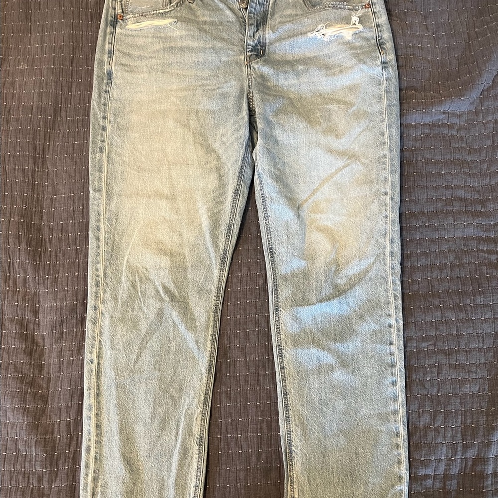 Women's Light Blue Distressed Jeans